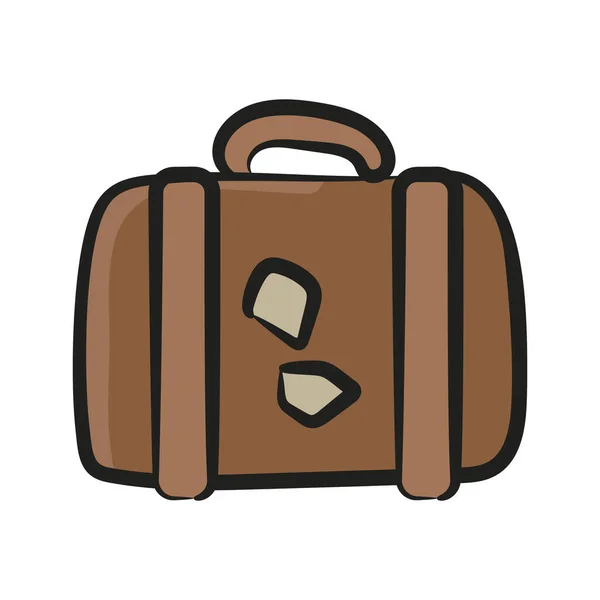 Icon Briefcase Hand Drawn Vector Luggage — Stock Vector