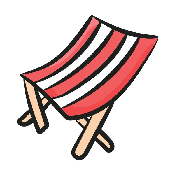 Deck Chair Vector Sun Tanning Furniture Design — Stock Vector