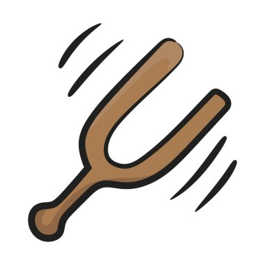 Ayarlama çatalının el çizimi simgesi, elle müzik aleti 