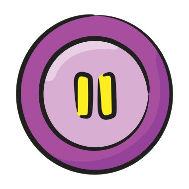 Elle çizilmiş tasarımda duraklat düğmesi ya da ortam düğmesi