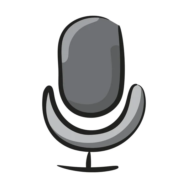 Ícone Microfone Projeto Ícone Doodle Gravação Voz —  Vetores de Stock
