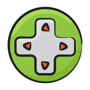 Farklı yönlere sahip oyuncu düğmelerinin el çizimi simgesi 