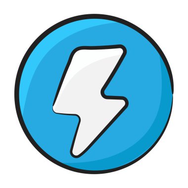 Kamera flaşı, yıldırım vektör tasarımının düz simgesi 