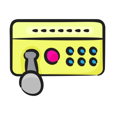 Karalama dizaynında hareket oyunu denetleyici, joystick vektörü  