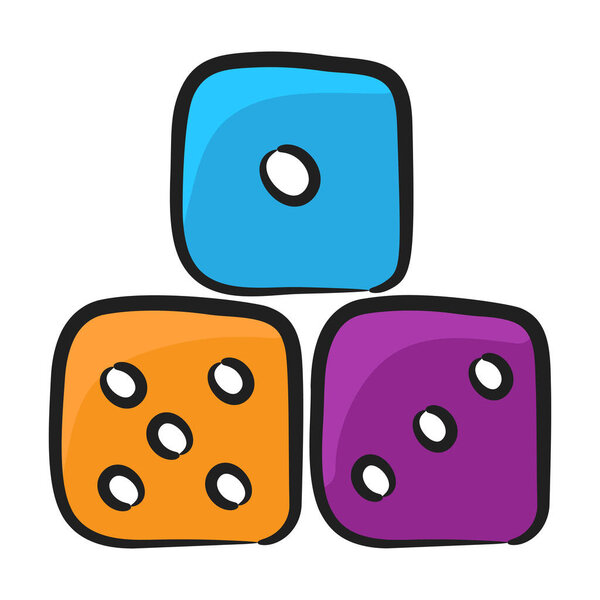 Icon of ludo dice in flat style, editable vector.