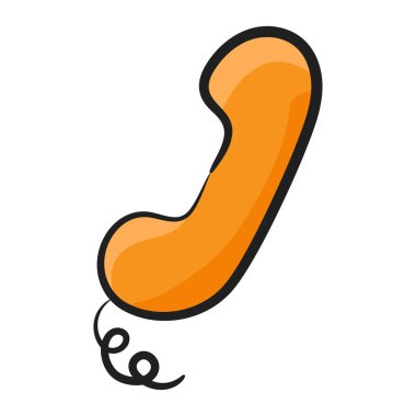 Eski bir telefon alıcısı simgesi, düzenlenebilir telefon simgesi 