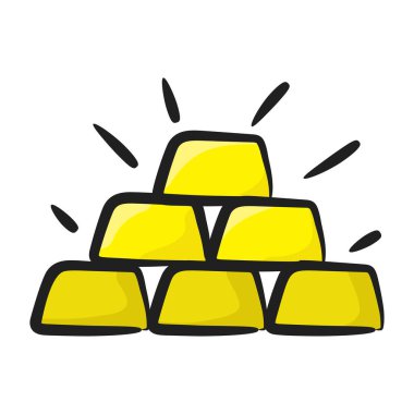 Düz tasarımda altın yığın ikonu vektörü, milyar 