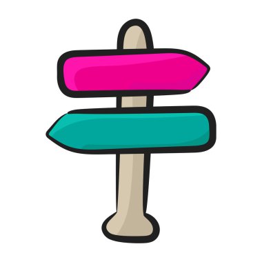 Yol kenarı okları, modern el çizimi tarzında işaret direği konsepti 