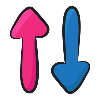 Çapraz oklar, modern karalama stilinde yön okları 