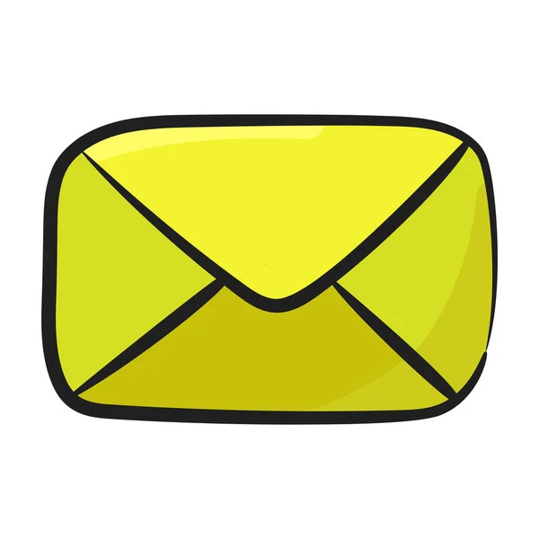 Envelop Met Email Concept Messaging Doodle Stijl — Stockvector