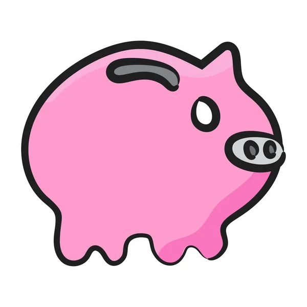 Ícone Banco Piggy Ícone Editável Ganhar Dinheiro — Vetor de Stock