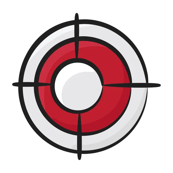 Target Icon Design Focus Crosshair Hand Drawn Style — Stock Vector