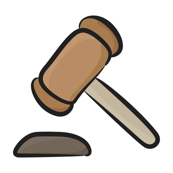 Значок Аукциона Редактируемом Векторе Оборудование Правосудия — стоковый вектор