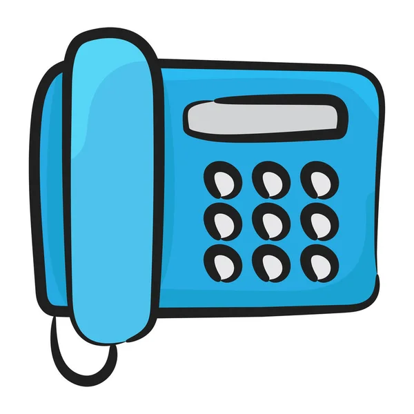 Vektor Design Fast Telefon Klotter Ikon Vintage Telefon — Stock vektor