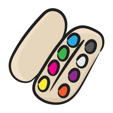 Boya paleti tasarımı, renklerin düzenlenebilir simgesi  