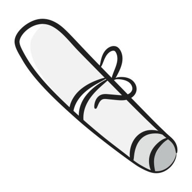 Başarı sertifikası simgesi tasarımı, diplomanın kabataslak vektörü 