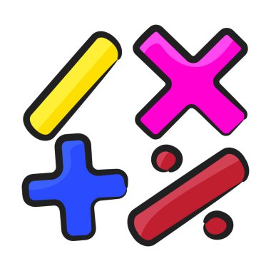 Matematiğin karalama simgesi tasarımı, düzenlenebilir simge