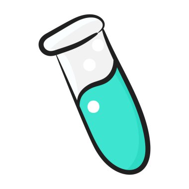 El çizimi dizaynında test tübü simgesi 