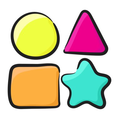 Modern karalama stilinde öğrenme şekilleri tasarımı 