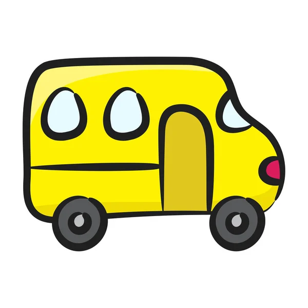 Escolar Recoger Soltar Transporte Icono Plano Escuela Van Diseño Vectores — Vector de stock