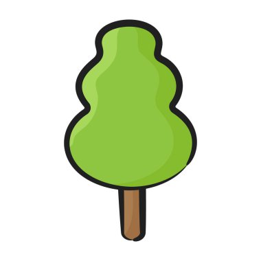 Ağaç simgesinin düz vektör tasarımı