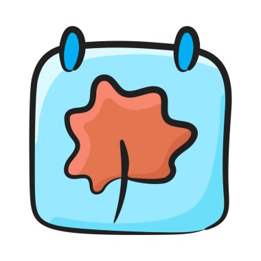 Yaprak takvimde sonbahar mevsimi simgesi konseptini gösterir