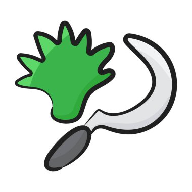 Bitki yetiştirme ikonu konseptini gösteren ekinlerle dolu orak