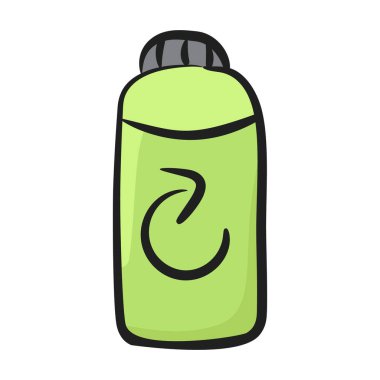 Şişenin üzerindeki ok şişe geri dönüşüm simgesi