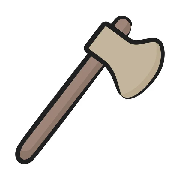 Wood Cutting Tool Axe Icon Doodle Style — Stock Vector