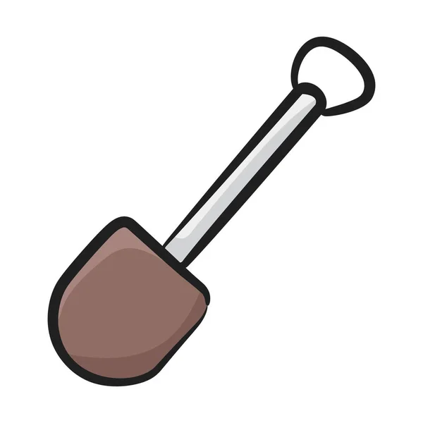 Bard Blade Spading Tool Doodle Style Shovel Icon — Stock Vector