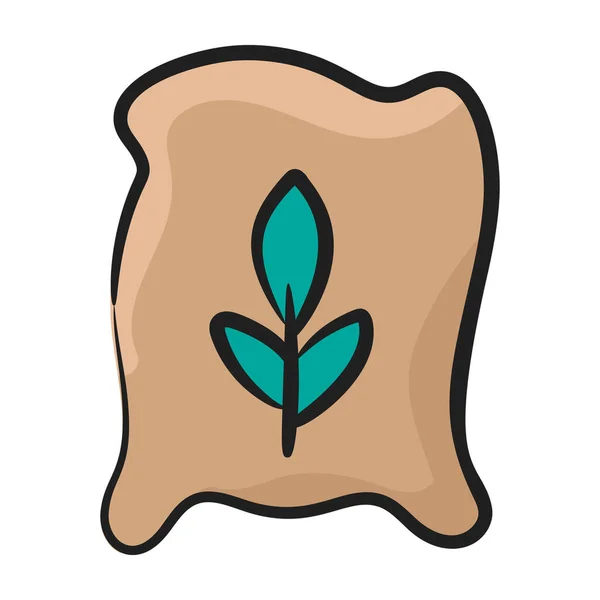 Leaf Sack Showing Concept Natural Fertilizer Bag Icon — Stock Vector