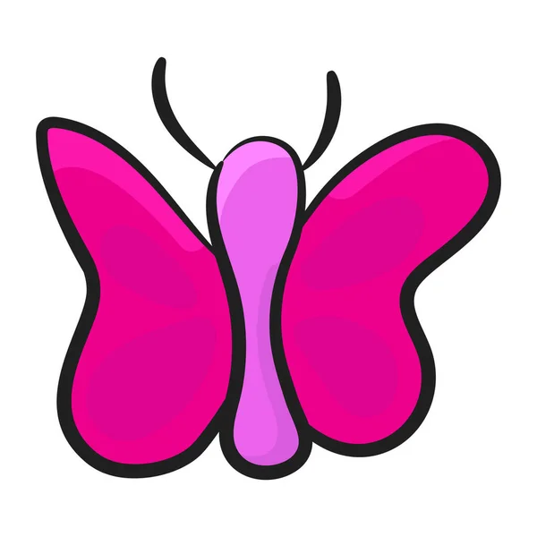 Plochý Design Krásného Letícího Hmyzu Ikona Motýla Plochém Provedení — Stockový vektor