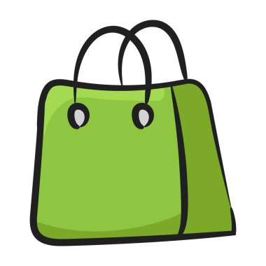 Alışveriş poşeti simgesinin düz vektör tasarımı