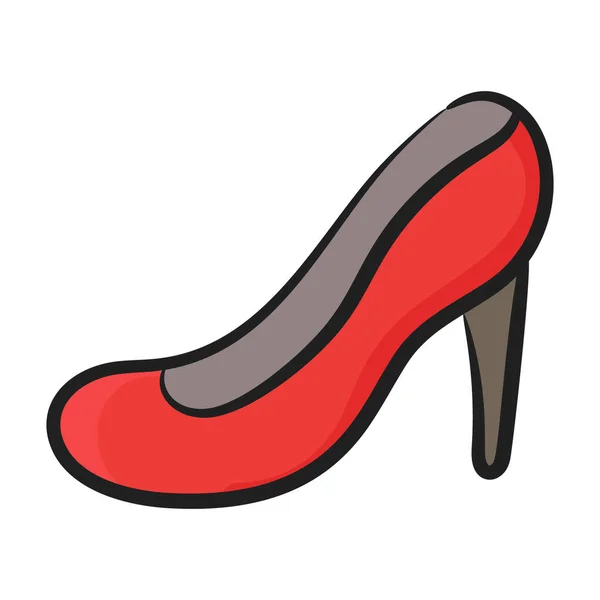 Adorable High Heel Footwear Icon Editable Flat Design — Stock Vector