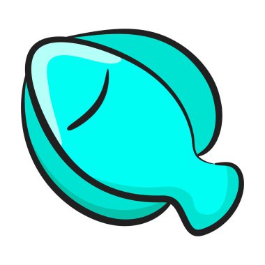 Karalama tarzında deniz ürünleri ikonu tasarımı, vektörel veya deniz hayvanı 