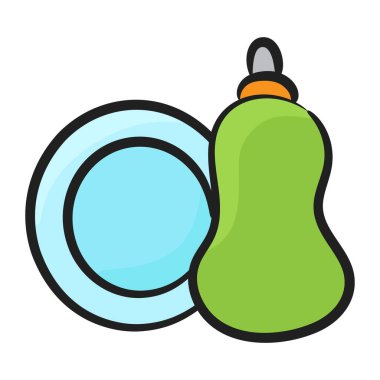 Bulaşık deterjanı vektörü simgesi 