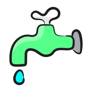 Tap simge tasarımı, su kaynağı musluğu vektörü 