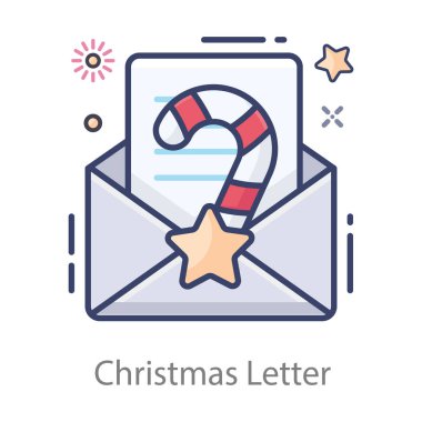 Düzenlenebilir düz stil noel mektubu tasarımı 