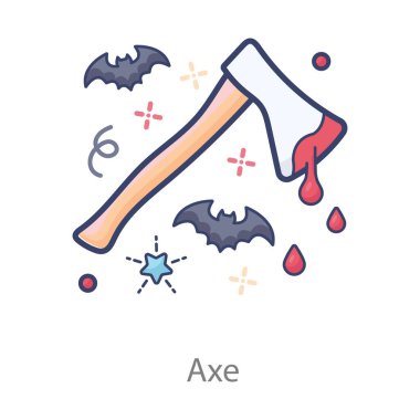 Kesmek için bir bıçak, balta düz simge tasarımı 