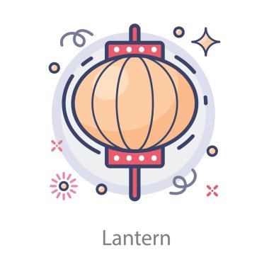 Düzenlenebilir düz biçiminde fener vektör biçimi 