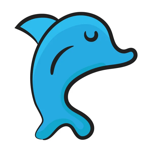 Dolphin Vector Stijl Een Icoon Ontwerp Van Waterdieren Bewerkbare Stijl — Stockvector