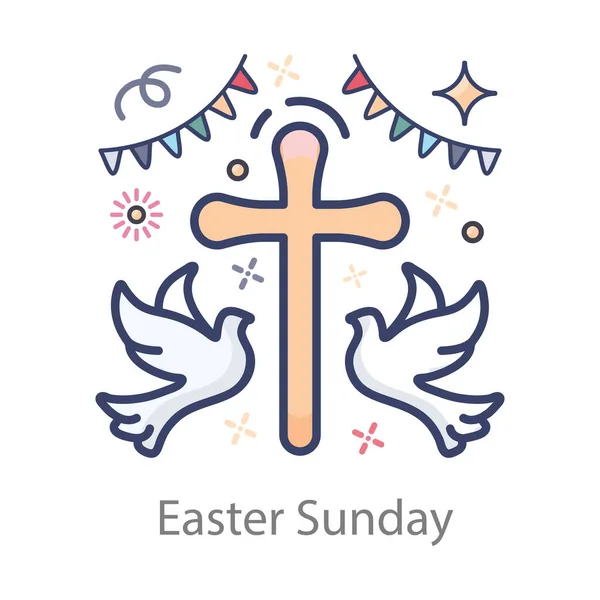 Easter sunday concept, easter sunday flat vector in editable style