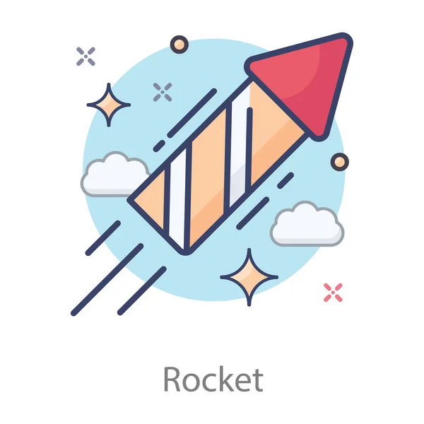Rocket Icon Modern Flat Style Event Celebration Vector — Stock Vector