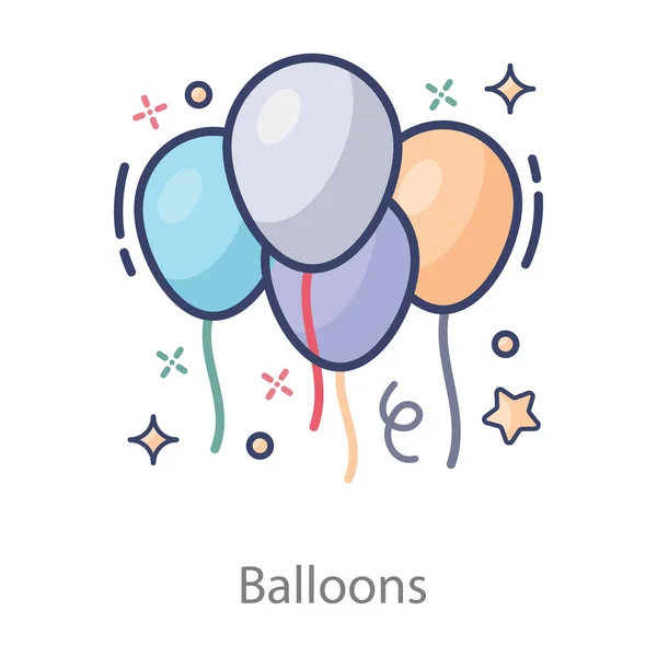 氦气球矢量 平面图标设计 可编辑风格 — 图库矢量图片