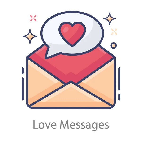 Heart Symbol Speech Bubble Love Message — Stock Vector