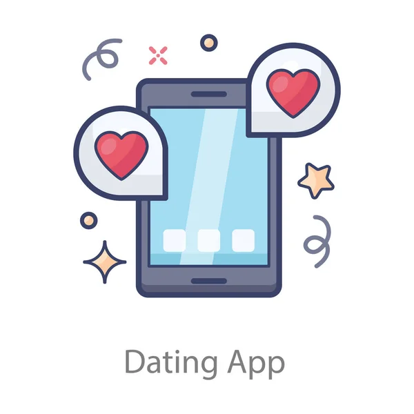Chat Bubbles Mobile Dating App Icon Design — Stock Vector