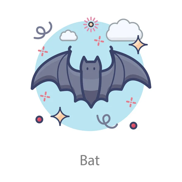 Design Bat Editable Flat Style — Stock Vector