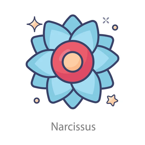 Narciso Vector Flores Diseño Icono Plano — Archivo Imágenes Vectoriales