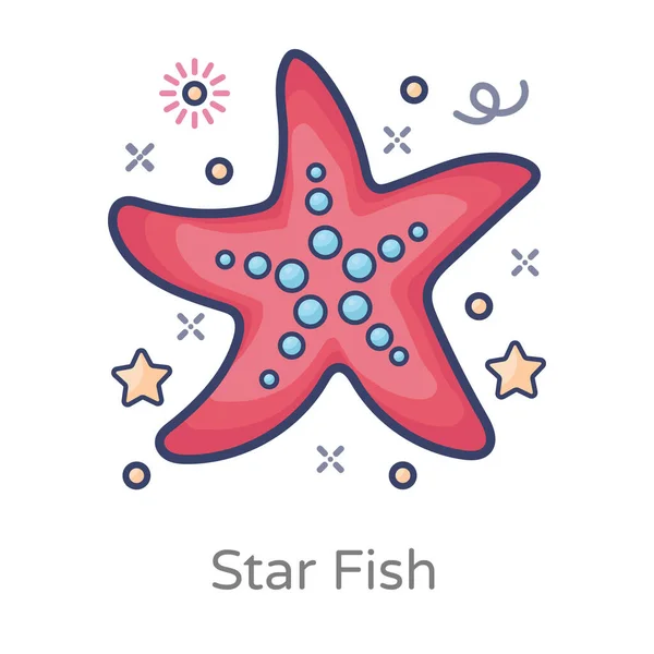 Szkarłupnie Kształcie Gwiazdy Ikona Gwiazdy Morskiej Lub Rozgwiazdy — Wektor stockowy