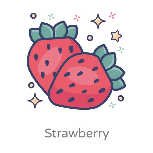 Fresas Ecológicas Estilo Plano Moderno — Vector de stock